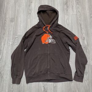 Vintage Cleveland Browns Zip Hoodie Mens Medium North Majestic Rare Y2K